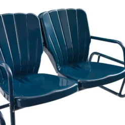 Ridgeland Outdoor Metal Loveseat Glider - Navy - Crosley -Outdoor Garden Store GUEST a6baed68 56a4 4b90 aa3c 81b5687cdb1f
