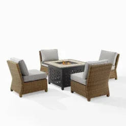 Bradenton 5pc Outdoor Wicker Armless Chair & Fire Table Set - Crosley 37 Bradenton 5pc Outdoor Wicker Armless Chair & Fire Table Set - Crosley -Outdoor Garden Store GUEST a6bedb2e aa5e 4e0b 9f2d 85ba9020c114