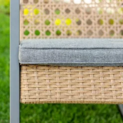 Komodo Modern Boho Faux Rattan & Metal Outdoor Rocking Chair With Cushion - Brown/Gray - Saracina Home 9 Komodo Modern Boho Faux Rattan & Metal Outdoor Rocking Chair With Cushion - Brown/Gray - Saracina Home -Outdoor Garden Store GUEST a71a9c37 cd34 445c 88c4 696410288c89