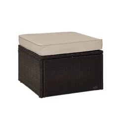 Palm Harbor Outdoor Wicker Ottoman - Sand - Crosley -Outdoor Garden Store GUEST a765644d 5bbf 4a77 8972 b731f287cd4f