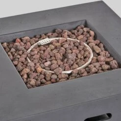 Maxwell 5pc Wicker Club Chair And Square Fire Pit Set - Mixed Black/Dark Gray - Christopher Knight Home -Outdoor Garden Store GUEST a9325de9 7204 47a2 b7c4 69025d038a80