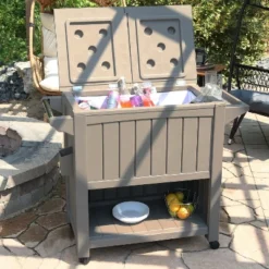 Sunnydaze Decor Sunnydaze Rolling Patio Serving Cart With Prep Table, Cooler And Storage -Outdoor Garden Store GUEST a98eb6b9 2908 485e 80a4 ce550016f1cc