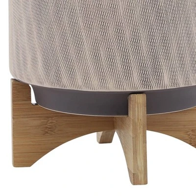 Sagebrook Home 12"x10" Mesh Ceramic Planter Pot With Stand Tan 6 Sagebrook Home 12"x10" Mesh Ceramic Planter Pot With Stand Tan - Image 6