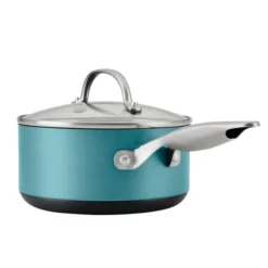 Anolon Achieve 2qt Nonstick Hard Anodized Sauce Pan With Lid Teal