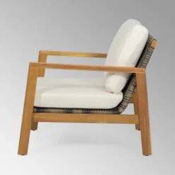 Nova 2pk Acacia Wood Club Chairs - Teak/Gray/Beige - Christopher Knight Home -Outdoor Garden Store GUEST ab943c29 41ce 477c a5a7 dfb2b109996c