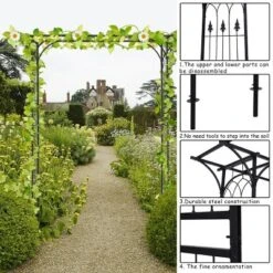 Costway Garden Wedding Rose Arch Pergola Archway Flowers Climbing Plants Trellis Metal 10 Costway Garden Wedding Rose Arch Pergola Archway Flowers Climbing Plants Trellis Metal -Outdoor Garden Store GUEST abd30c80 3947 42f6 a6ca 5f0745d32a83