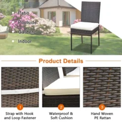 Costway 5 PCS Patio Rattan Dining Set Glass Table High Back Chair Garden Deck Mix Brown 12 Costway 5 PCS Patio Rattan Dining Set Glass Table High Back Chair Garden Deck Mix Brown -Outdoor Garden Store GUEST ac51e8dc b89b 44ff 94aa 39bdc9319858