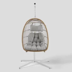 Toluca Hanging Outdoor Boho Egg Chair With Cushion - Saracina Home -Outdoor Garden Store GUEST ad461551 95ac 42b6 abb8 823b2399366c