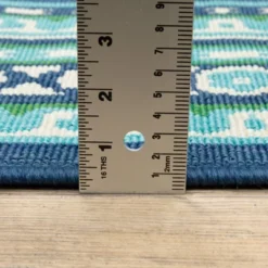 Marlowe Border Patio Rug Navy/Green -Outdoor Garden Store GUEST adc6d20c e177 4cfe 8f78 91545dc50aee