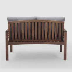 Saybrook Modern Metal And Wood Patio Loveseat - Gray/Dark Brown - Saracina Home 12 Saybrook Modern Metal And Wood Patio Loveseat - Gray/Dark Brown - Saracina Home -Outdoor Garden Store GUEST ae9af088 ba9c 4721 8e43 d87ce52cba57