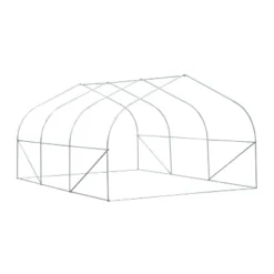 Outsunny 11.5' X 9.8' X 6.5' Outdoor Walk-In Tunnel Greenhouse Hot House With Roll-up Windows, Zippered Door, PE Cover, White -Outdoor Garden Store GUEST aec1edcb 0510 49d6 ae2a ff8d084b9803