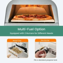 Costway 12" Multi-Fuel Pizza Oven Propane & Wood Fired Pizza Maker Portable -Outdoor Garden Store GUEST af70653e bd8e 4378 b590 885684e63a74