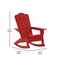 Flash Furniture Newport HDPE Adirondack Chair With Cup Holder And Pull Out Ottoman, All-Weather HDPE Indoor/Outdoor Chair -Outdoor Garden Store GUEST afaaf252 169d 4abe be7a 5d9afec124ad