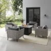 Richland 5pc Outdoor Wicker Conversation Set With Fire Table - Crosley