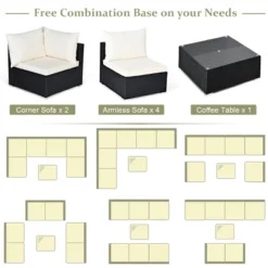 Costway 7PCS Patio Rattan Sofa Set Sectional Conversation Furniture Set Garden 19 Costway 7PCS Patio Rattan Sofa Set Sectional Conversation Furniture Set Garden -Outdoor Garden Store GUEST afec78ee f166 4d0f 9216 e881cbe5cadb