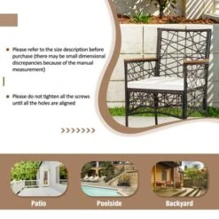 Tangkula Patio PE Rattan Dining Chairs Set Of 2/4 Patio PE Wicker Armchairs With Removable Cushions And Acacia Wood Armrests -Outdoor Garden Store GUEST b007d95f 2a7d 4983 b4bf 8c7cf1d4dd0f