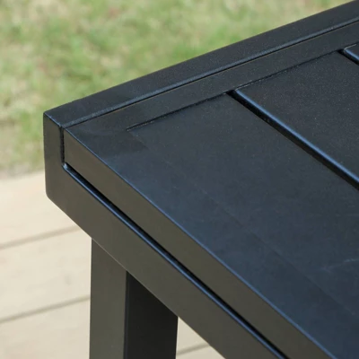 Outdoor Expandable Rectangle Steel Dining Table - Captiva Designs 2 Outdoor Expandable Rectangle Steel Dining Table - Captiva Designs - Image 2