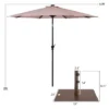 Costway 10ft Solar Lights Patio Umbrella Outdoor W/ 50 LBS Movable Umbrella Stand Red