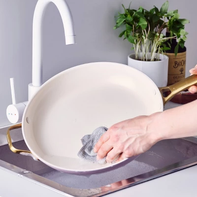 GreenPan Reserve 12" Frypan With Helper Handle & Lid Blush 6 GreenPan Reserve 12" Frypan With Helper Handle & Lid Blush - Image 6