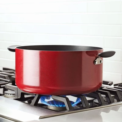 Farberware Reliance 10qt Aluminum Nonstick Wide Stock Pot Red 3 Farberware Reliance 10qt Aluminum Nonstick Wide Stock Pot Red - Image 3