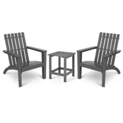 Tangkula 3PCS Patio Adirondack Chair Side Table Set Solid Wood Garden Deck Bistro Set Classic Furniture -Outdoor Garden Store GUEST b77c62e5 f02b 4821 9998 bb9567a729e3