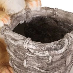 Christopher Knight Home 16" Wide Tooke Concrete Outdoor Novelty Rabbit Planter White/Brown -Outdoor Garden Store GUEST b80fc598 8d94 4ef0 92b8 a3eb3900a60c