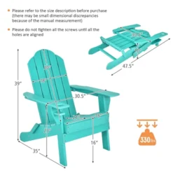Tangkula 2PCS Folding Adirondack Chair Outdoor Adirondack Chair Weather Resistant Lounger For Backyard Porch Poolside Turquoise/Grey/White/Black 16 Tangkula 2PCS Folding Adirondack Chair Outdoor Adirondack Chair Weather Resistant Lounger For Backyard Porch Poolside Turquoise/Grey/White/Black -Outdoor Garden Store GUEST b827f137 8bfa 47fd af1b b0db41e77f27