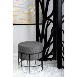 Metal Fabric Patio Garden Stool - Olivia & May -Outdoor Garden Store GUEST b8f648c6 c7f6 4e3a 9984 ee2c48692e12