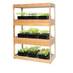 Bamboo LED Grow Light Garden For Succulents And Seeds - Gardener's Supply Company