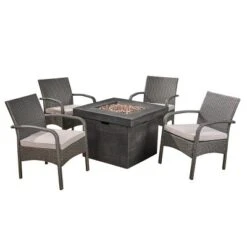 Christopher Knight Home Cordoba 5pc Iron Outdoor Patio Fire Pit Furniture Set -Outdoor Garden Store GUEST b95929e7 eed4 4f7b b256 a059ab686b88