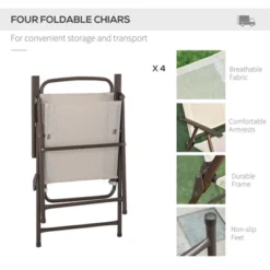 Outsunny 6 Piece Patio Dining Set For 4 With Umbrella, 4 Folding Dining Chairs & Round Glass Table For Garden, Backyard And Poolside 10 Outsunny 6 Piece Patio Dining Set For 4 With Umbrella, 4 Folding Dining Chairs & Round Glass Table For Garden, Backyard And Poolside -Outdoor Garden Store GUEST b95d9d2a a40a 41f8 832a 05157dfb5593