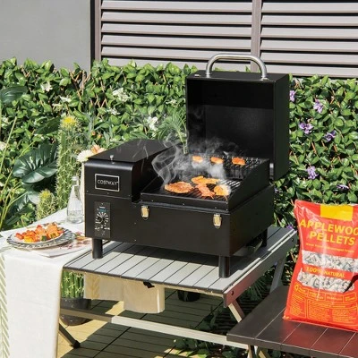 Costway Electric Wood Pellet Grill And Smoker Tabletop W/ Temperature Probe 1 Costway Electric Wood Pellet Grill And Smoker Tabletop W/ Temperature Probe