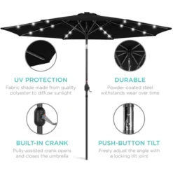 Best Choice Products 10ft Solar LED Lighted Patio Umbrella W/ Tilt Adjustment, UV-Resistant Fabric -Outdoor Garden Store GUEST b9f1b823 cd64 4c12 a621 425c9ec5c2ef