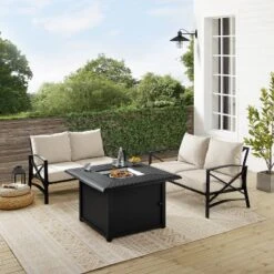 Kaplan 3pc Outdoor Conversation Set With Fire Table & 2 Loveseats - Oatmeal - Crosley 16 Kaplan 3pc Outdoor Conversation Set With Fire Table & 2 Loveseats - Oatmeal - Crosley -Outdoor Garden Store GUEST ba50c16a adf4 422b b83f fa6fc402fed8