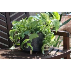 Black Galvanized Metal Planter With Wood Base - Foreside Home & Garden -Outdoor Garden Store GUEST ba5dc60d 3db1 422f ba08 101f6abe6337