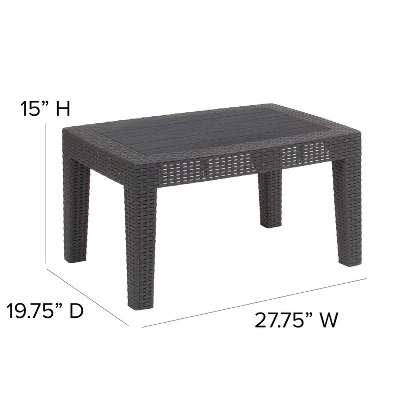 Emma And Oliver Outdoor Rattan Coffee Table 3 Emma And Oliver Outdoor Rattan Coffee Table - Image 3