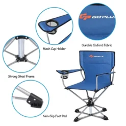 Costway Collapsible Portable Swivel Camping Chair 360degreesFree Rotation For Picnic Fishing -Outdoor Garden Store GUEST bbf199a1 abbe 44d6 a188 133cf3b2b07b