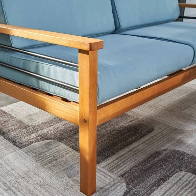 Gloucester Contemporary Wood Patio 2-Seater Sofa - Vifah 3 Gloucester Contemporary Wood Patio 2-Seater Sofa - Vifah - Image 3