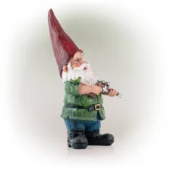 11" Polyresin Hunting Shirt Garden Gnome Statue Green - Alpine Corporation -Outdoor Garden Store GUEST bc3a1c81 c120 41c9 ae65 6ed395e09e44