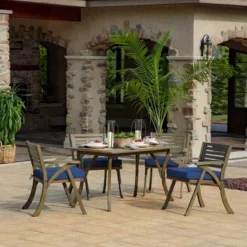 20" X 20" ProFoam Outdoor Dining Seat Cushion Lapis - Arden Selections -Outdoor Garden Store GUEST bc3f4540 2800 436d 81c2 53733b08684e