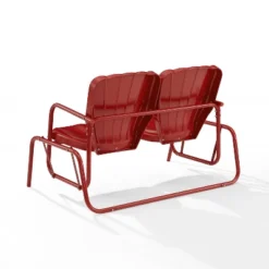 Ridgeland Outdoor Metal Loveseat Glider - Red - Crosley -Outdoor Garden Store GUEST bd9d0120 173d 467a a0f3 eba58ea07099