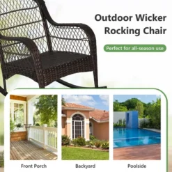 Costway 2PCS Patio Wicker Rocking Chair W/Seat Back Cushions & Lumbar Pillow Balcony 14 Costway 2PCS Patio Wicker Rocking Chair W/Seat Back Cushions & Lumbar Pillow Balcony -Outdoor Garden Store GUEST bef0a8f0 c4d6 4ee4 8caf d21b9a0ef017