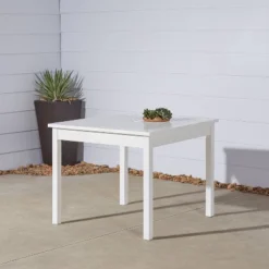 Bradley Outdoor Square Patio Stacking Table - White - Vifah