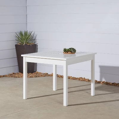 Bradley Outdoor Square Patio Stacking Table - White - Vifah 1 Bradley Outdoor Square Patio Stacking Table - White - Vifah