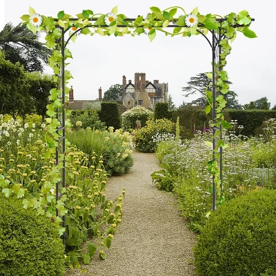 Costway Garden Wedding Rose Arch Pergola Archway Flowers Climbing Plants Trellis Metal 2 Costway Garden Wedding Rose Arch Pergola Archway Flowers Climbing Plants Trellis Metal - Image 2