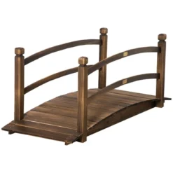 Outsunny 4.7' Garden Bridge, Arc Wood Footbridge, Decorative Pond Bridge With Side Rails -Outdoor Garden Store GUEST c05e899a a1d9 4ec2 b6cb 080c4691956c