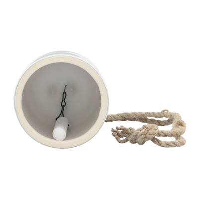5" Ceramic Hanging Bell Circles White/Green - Sagebrook Home 2 5" Ceramic Hanging Bell Circles White/Green - Sagebrook Home - Image 2