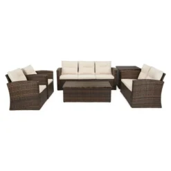 6pc Wicker Outdoor Conversation Set - EDYO LIVING -Outdoor Garden Store GUEST c17af407 5f95 48b4 b478 36ea19669831