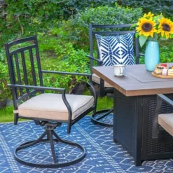 5pc Outdoor Set With Swivel Chairs & 34" Propane Fire Pit Table - Captiva Designs -Outdoor Garden Store GUEST c1ae68d1 8a94 4458 9ec8 2f6c58d591a2