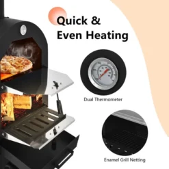 Costway Outdoor Pizza Oven Wood Fire Pizza Maker Grill W/ Pizza Stone & Waterproof Cover -Outdoor Garden Store GUEST c2a2ec5e 154f 4128 ac10 fed166c1f0f4
